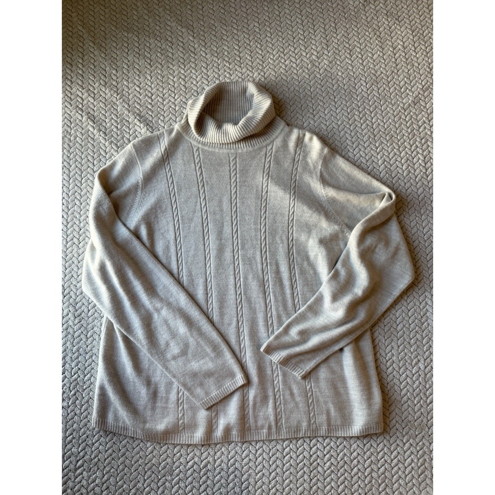 Fashion Bug Long Sleeve Pullover Turtleneck Knit Sweater Women's Size‎ XL Ivory